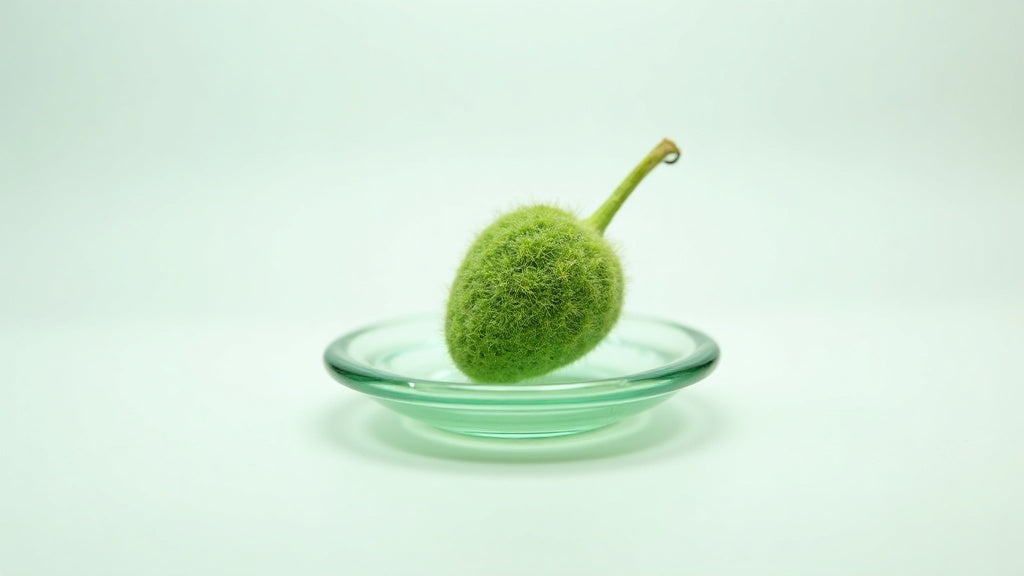 Makroaufnahme einer frischen grünen Hanfblüte auf einer Glasschale, Symbolbild zur THCO Wirkung