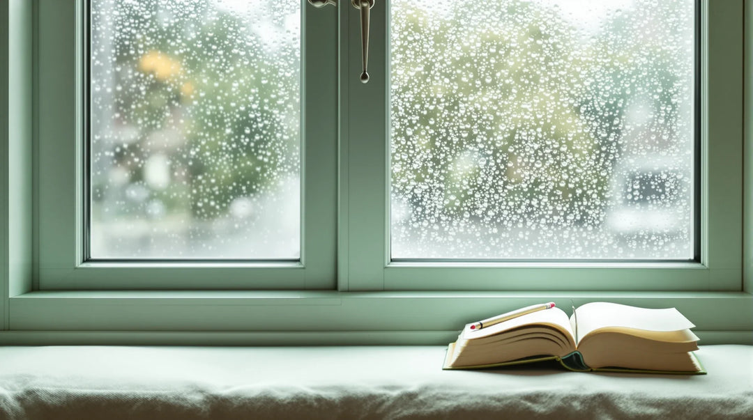 CBG Erfahrungen: Fensterbank bei Regen mit offenem Buch