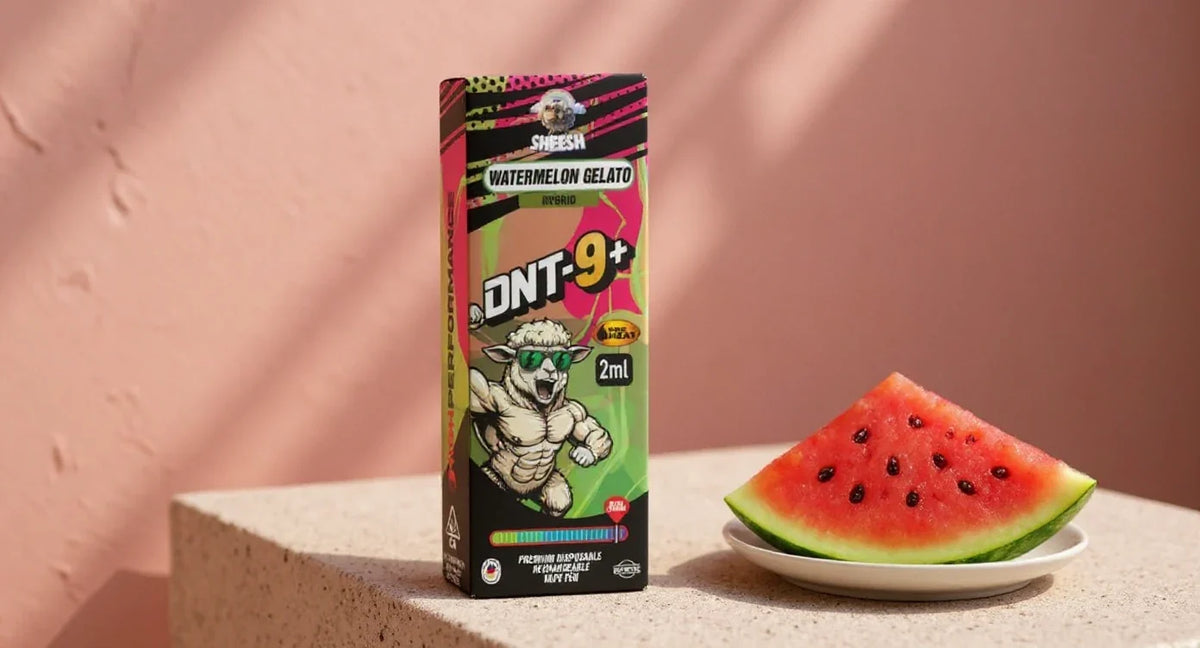 H2 Superior Wirkung: Sheesh DNT-9 Vape Watermelon Gelato mit Wassermelone