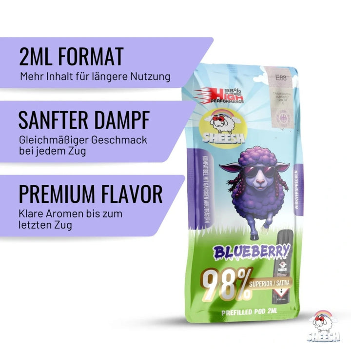 SHEESH Blueberry 98% Superior Prefilled Pod 2 ml