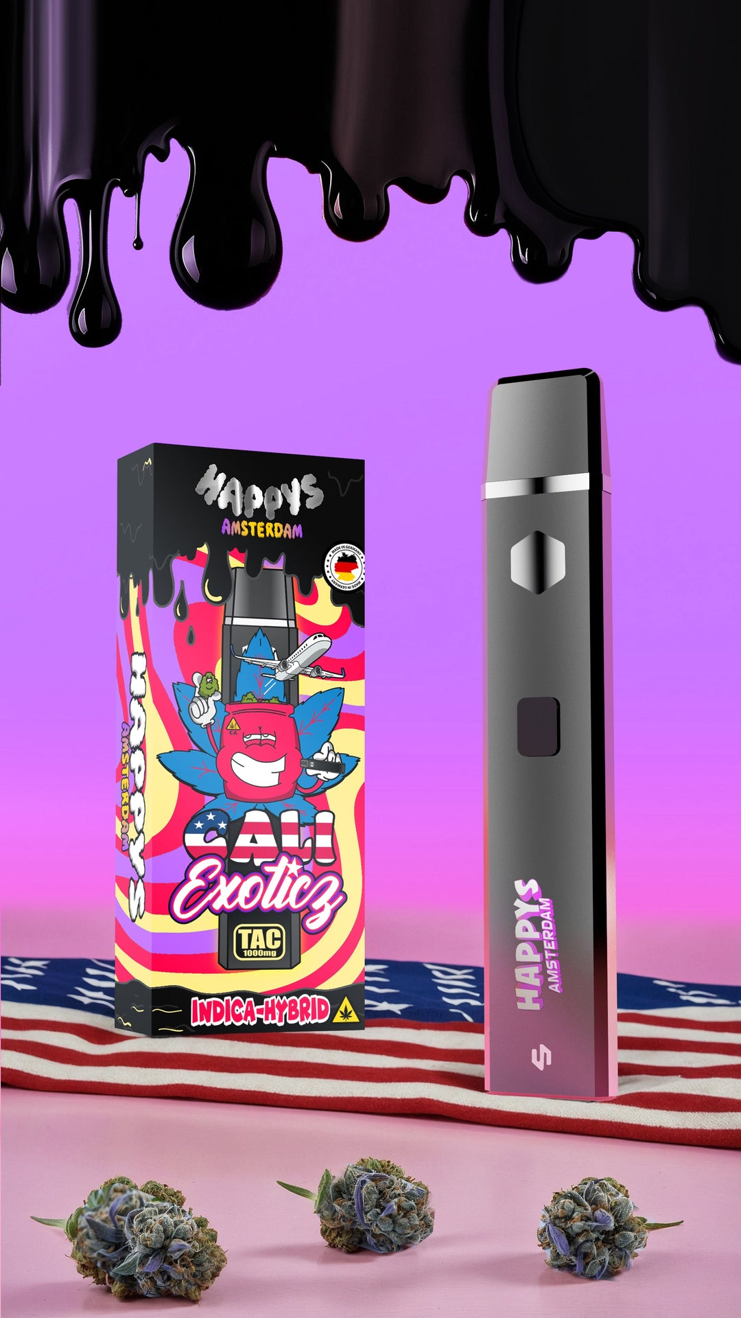 Happys Amsterdam Premium 1ml TAC Vape Cali Exoticz - Indica Hybrid G&C GbR Happys Amsterdam Premium 1ml TAC Vape Cali Exoticz - Indica Hybrid G&C GbR