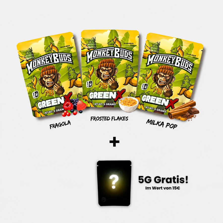 MonkeyBuds GreenX CBD Blüten Probierpaket Neu