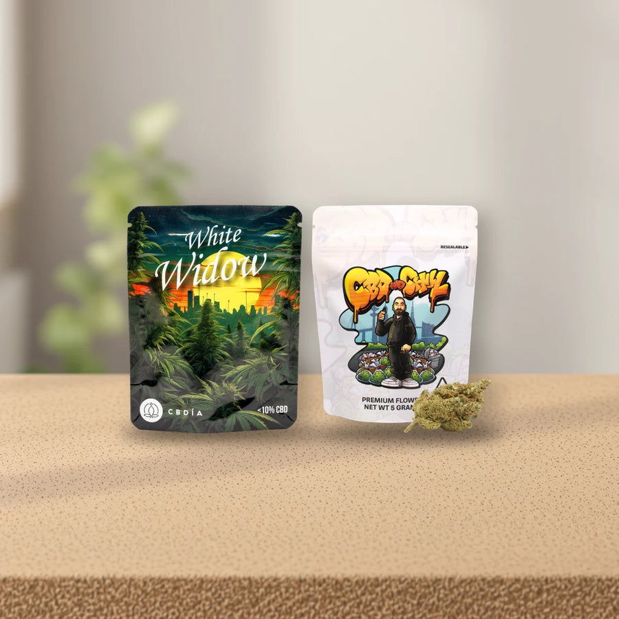 CBD Blüten: CBDÍA und CBD and Chill auf Kork