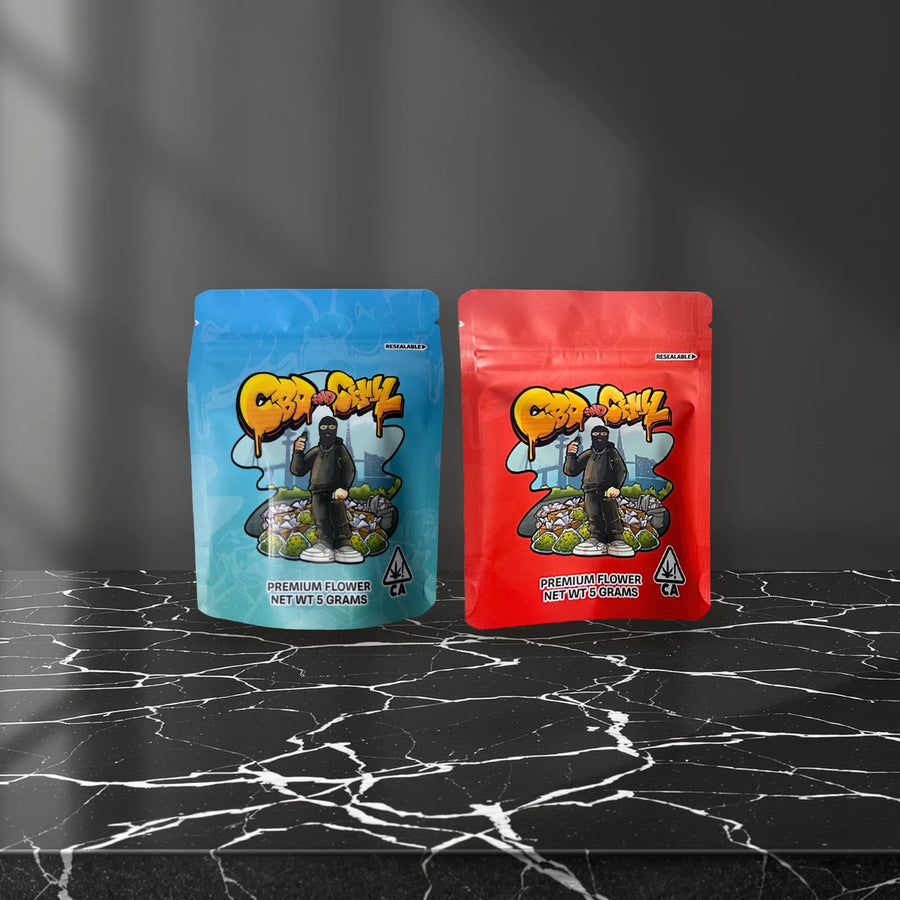 CBG Blüten: CBD and Chill auf schwarzem Marmor