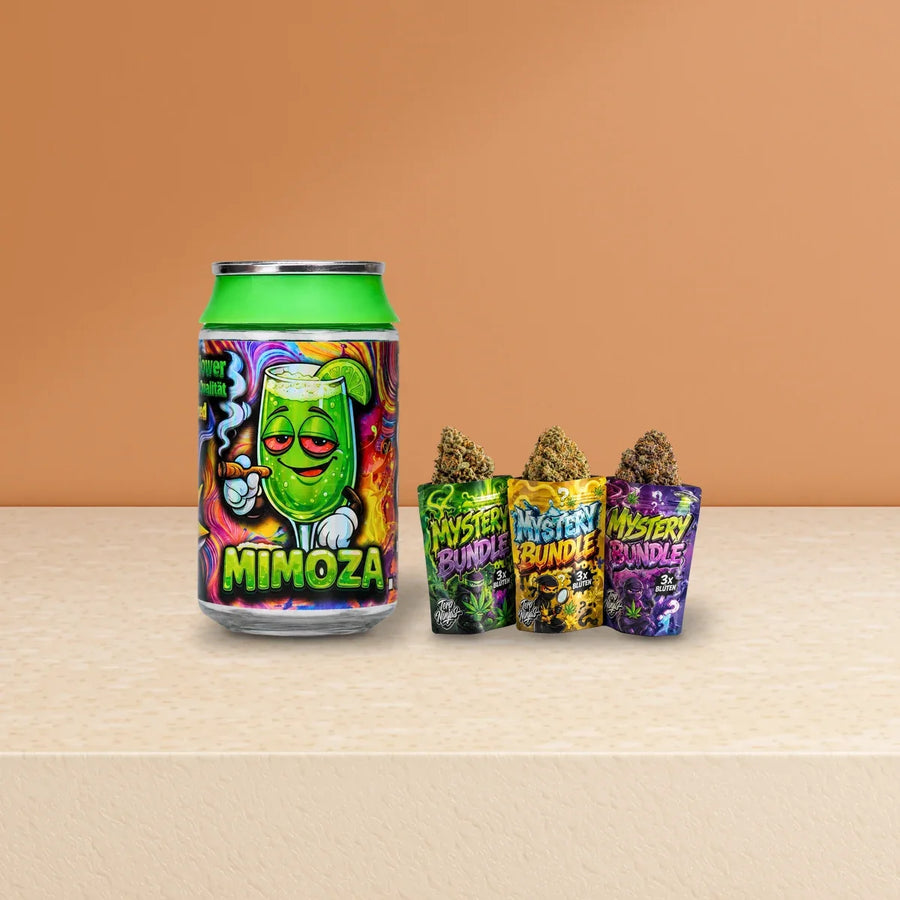 Alternative zu CBN Blüten: Loom Blüten Mimoza und Terp Ninjas Blüten Mystery Bundle auf Sandstein