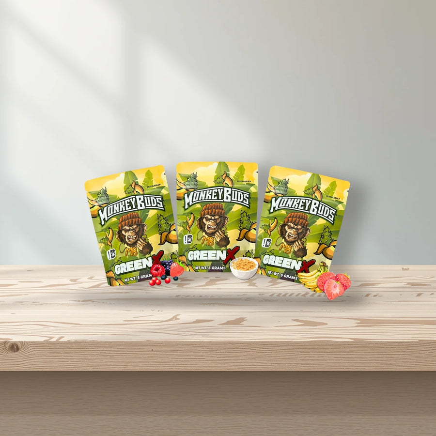 GreenX: MonkeyBuds GreenX auf hellem Eschenholz