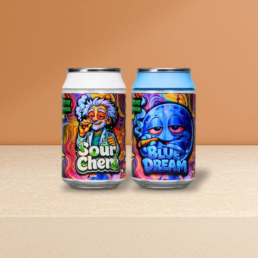 Legale Alternative zu HHC-P Blüten: Loom Blüten Sour Cherry und Loom Blüten Blue Dream auf Sandstein