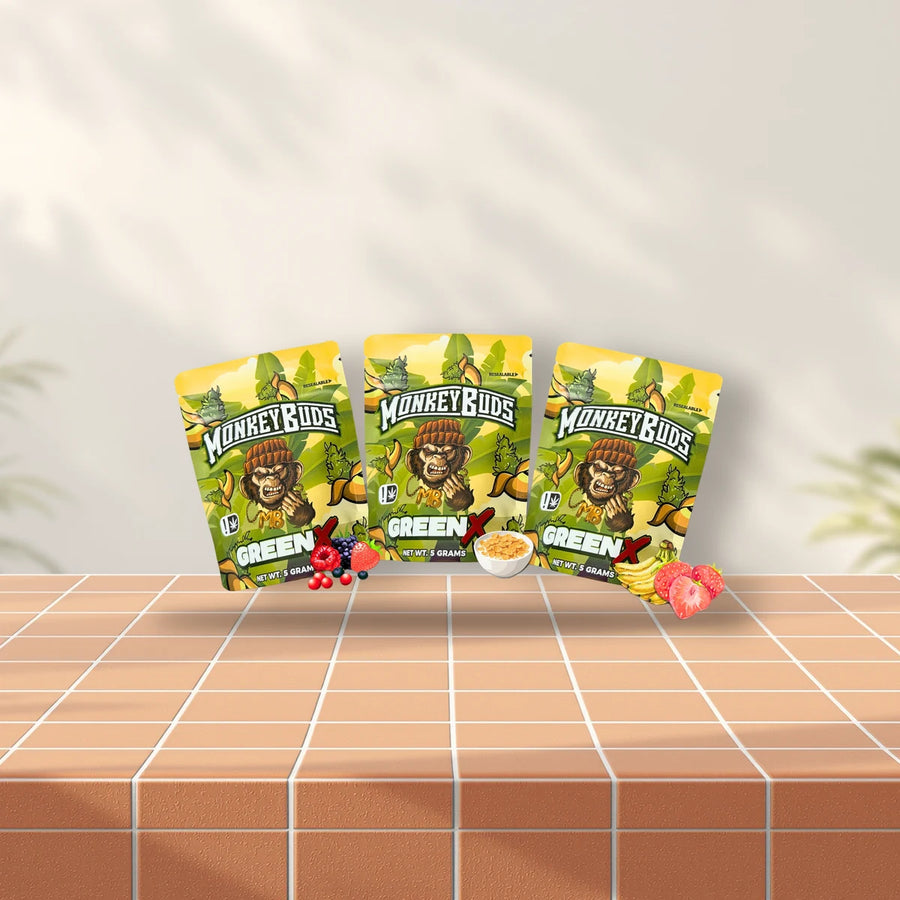 MonkeyBuds: MonkeyBuds GreenX auf Terrakotta-Fliesen