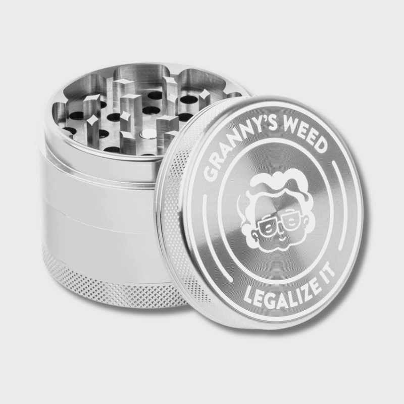 Granny’s Weed Aluminium Grinder 63 mm – 4-teilig mit Pollensieb