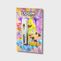 Loom DNT-9 Super Lemon Haze Verpackung mit gelber Comic-Figur und weißer Vape