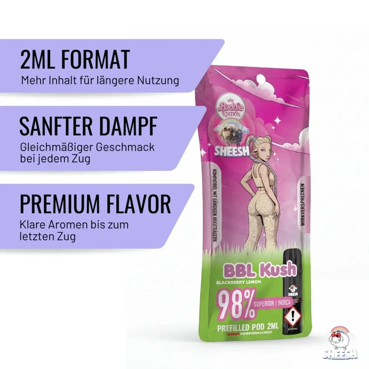SHEESH BBL Kush 98% Superior Prefilled Pod 2 ml